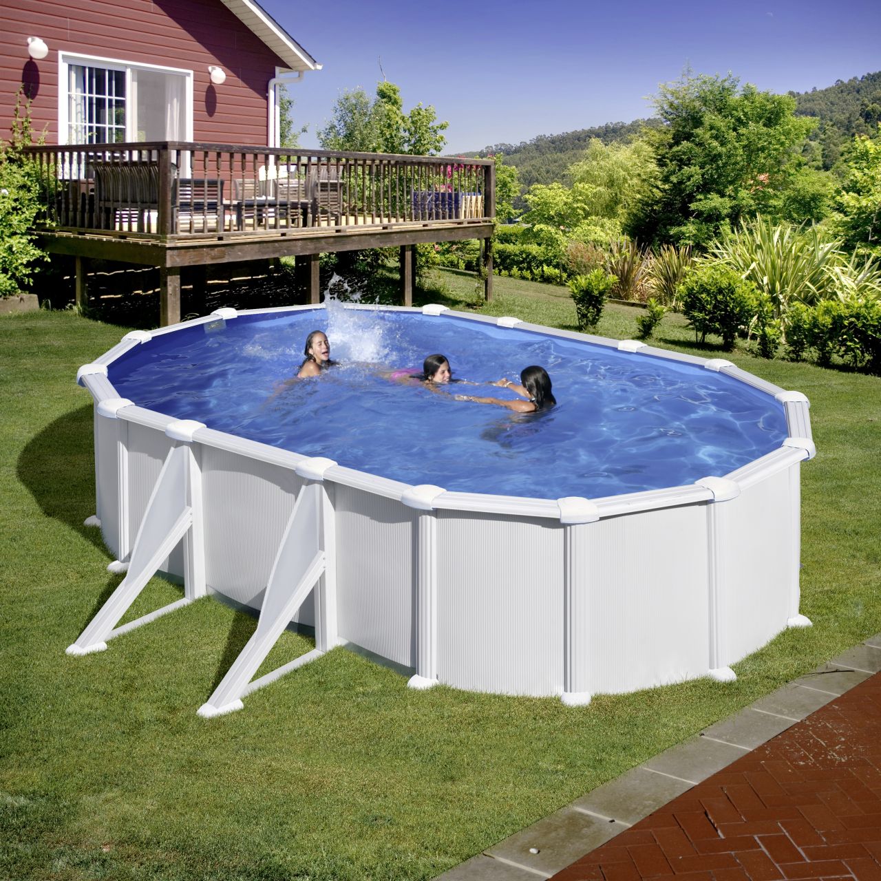 Gre Stahlwandpool Atlantis oval 500 x 300 x 132 cm, weiß