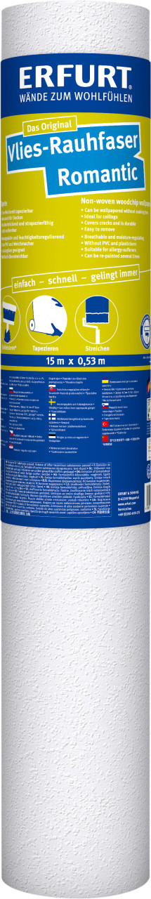 Erfurt Vlies-Rauhfaser Romantic weiß 15 x 0,53 m