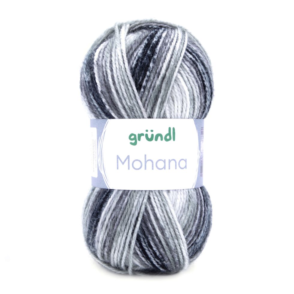 Gründl Wolle Mohana 100 g grau-anthrazit-schwarz