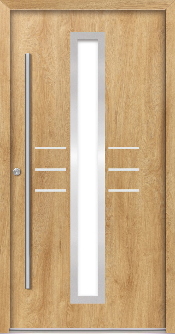 Splendoor Haustür Passivedoor Premium B07 Eiche Natur DIN Links 110 x 210 cm