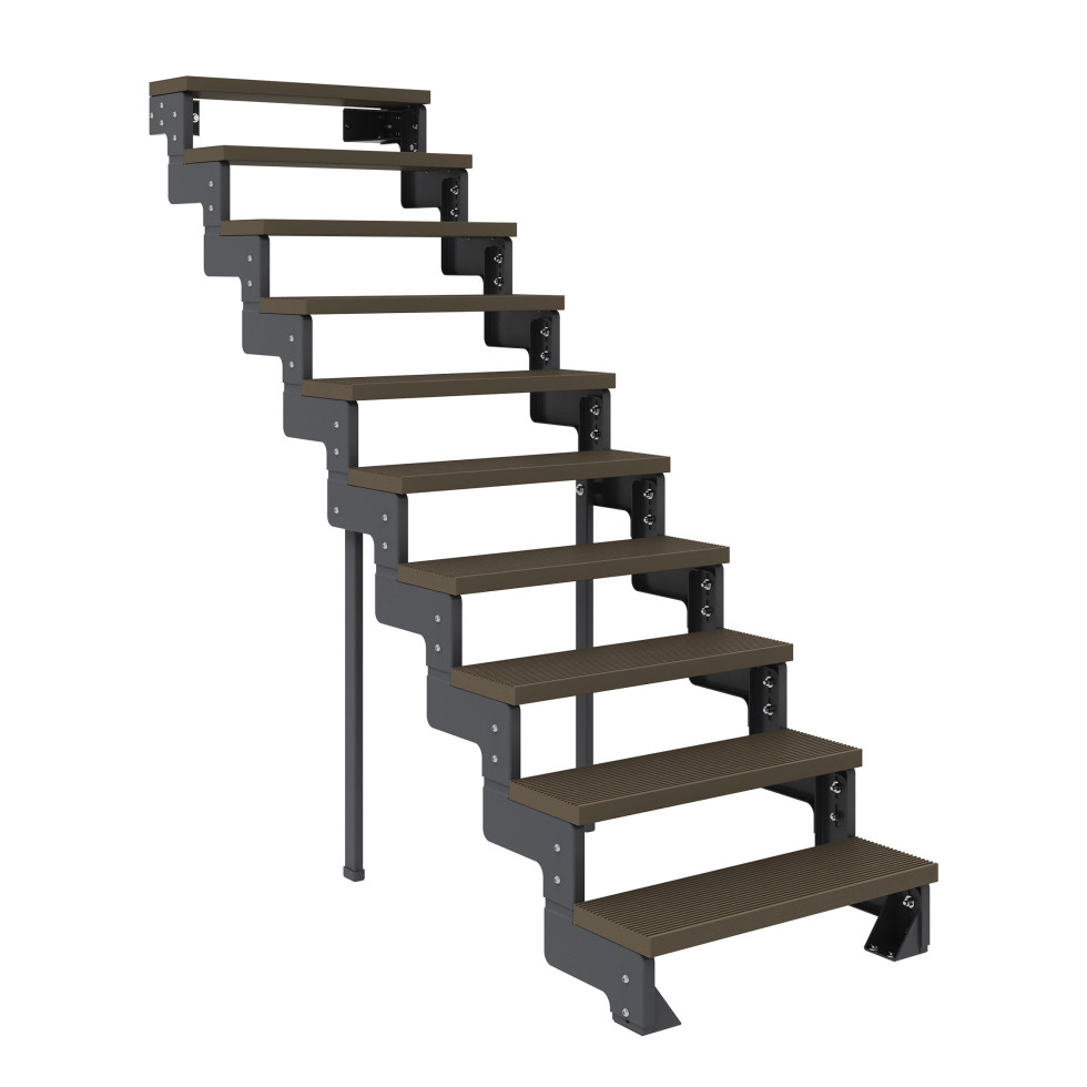 Dolle Außentreppe Trimax Gardentop 10 Stufen 100 cm inkl. ohne Geländer dunkelbraun
