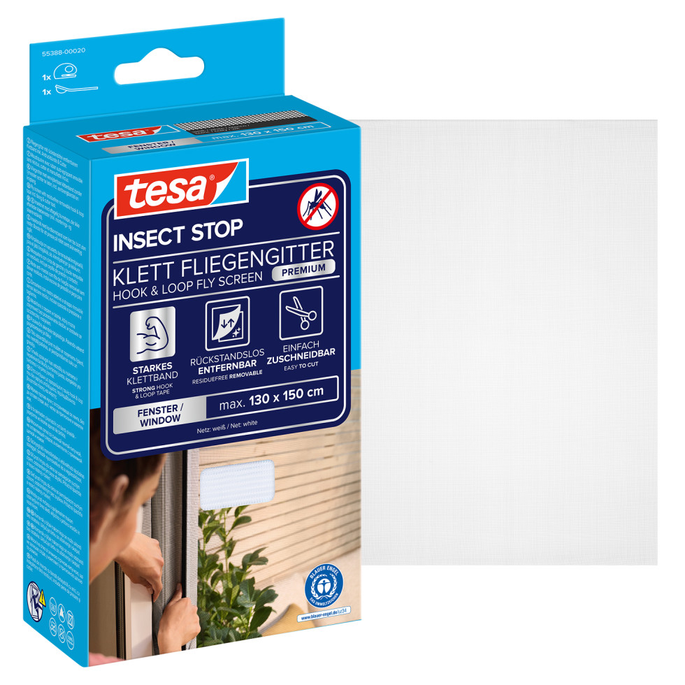 tesa Insektenschutz-Fenster COMFORT 130 x 150 cm weiß