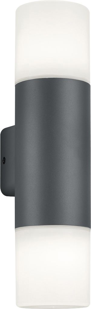 Trio Leuchten Außen-Wandleuchte Hoosic anthrazit weiß E27 Up- & Downlight
