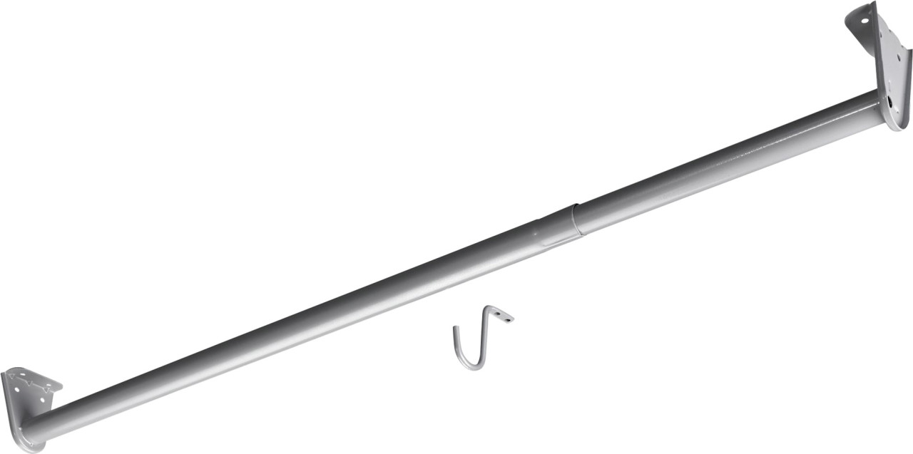 Hettich Schrankrohr Stahl verstellbar Ø 26 x 650 - 1200 mm silbergrau