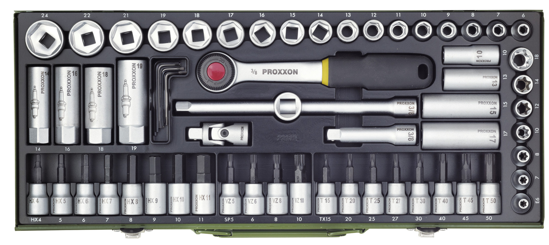 Proxxon Super-Kompaktsatz 3/8 65-teilig