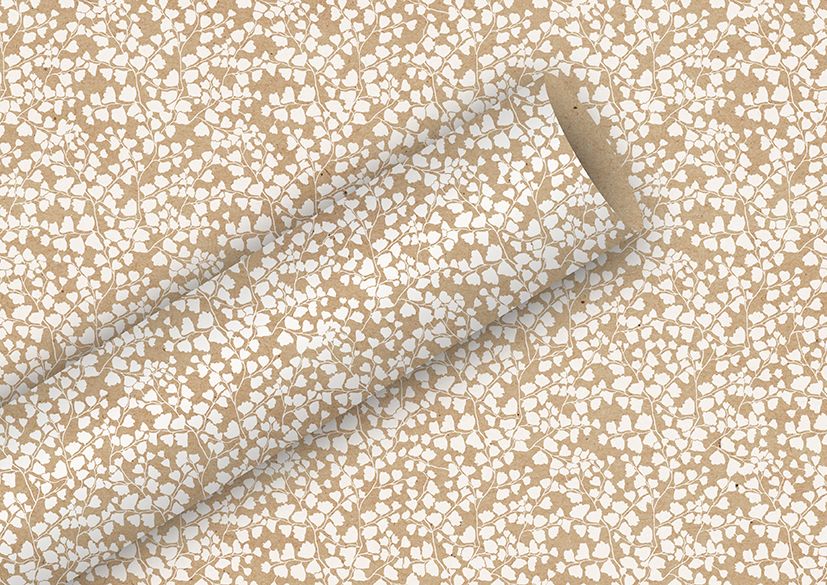 Braun & Company Geschenkpapier natur weiß 2 m x 70 cm