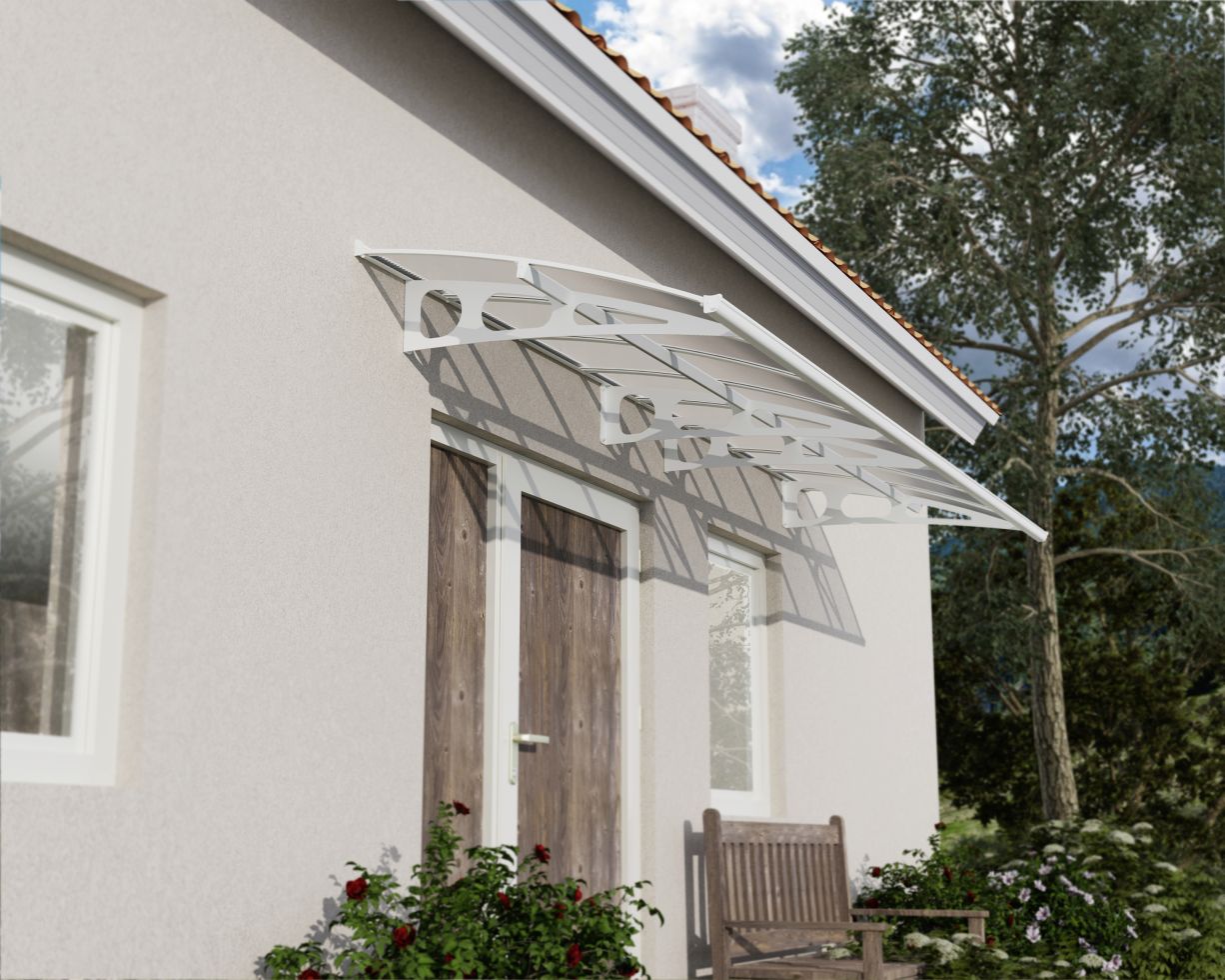 Canopia Vordach Bordeaux 447 x 139 cm weiß