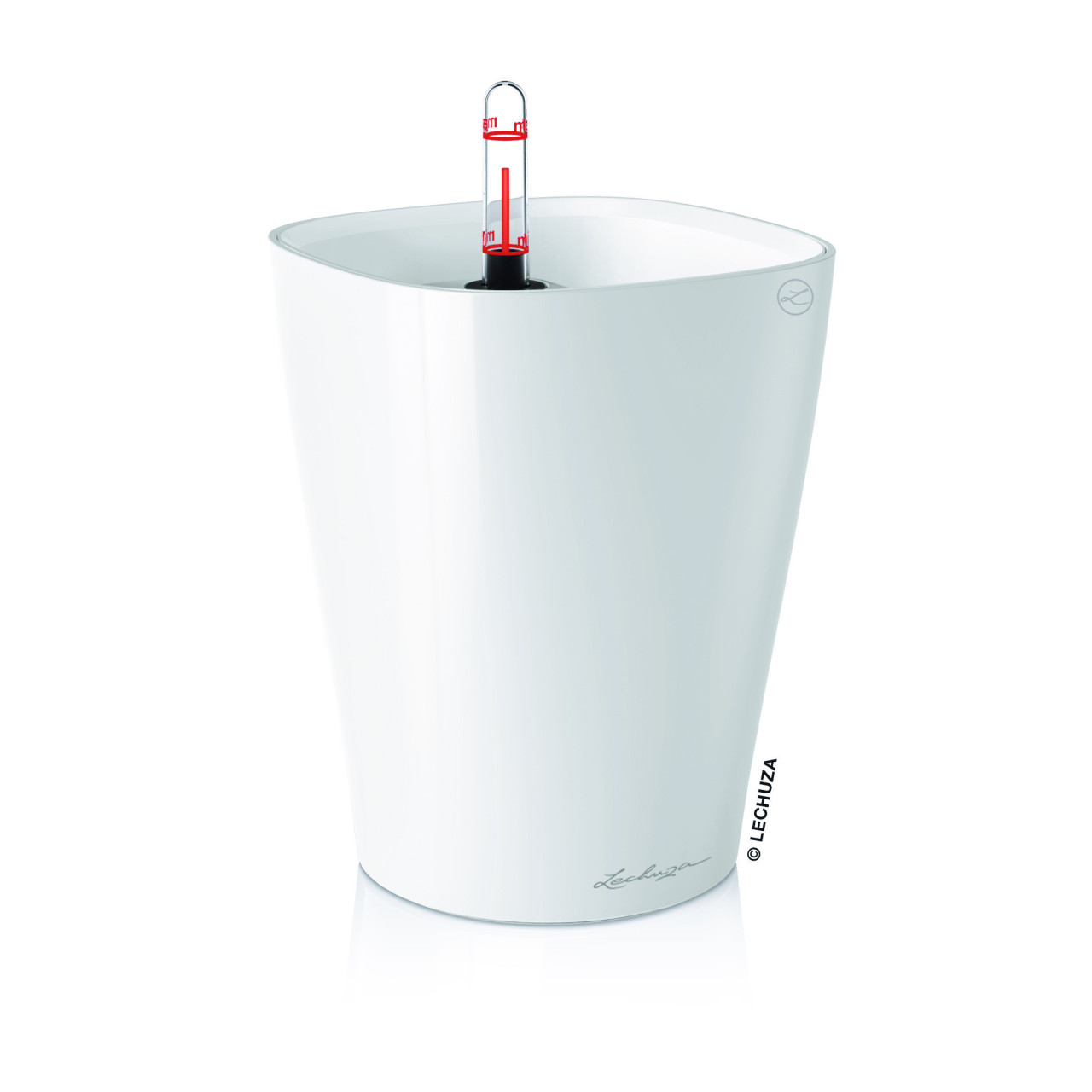 Pflanzentopf Classico Premium Ø 22 x 22 cm weiß metallic mit Bewässerungssystem