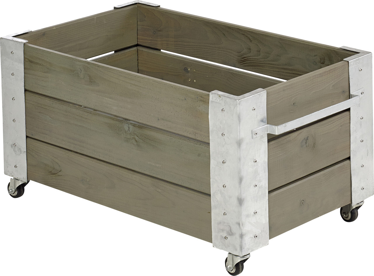 Plus Blumenkasten Cubic 87 x 50 x 47 cm graubraun mit Räder