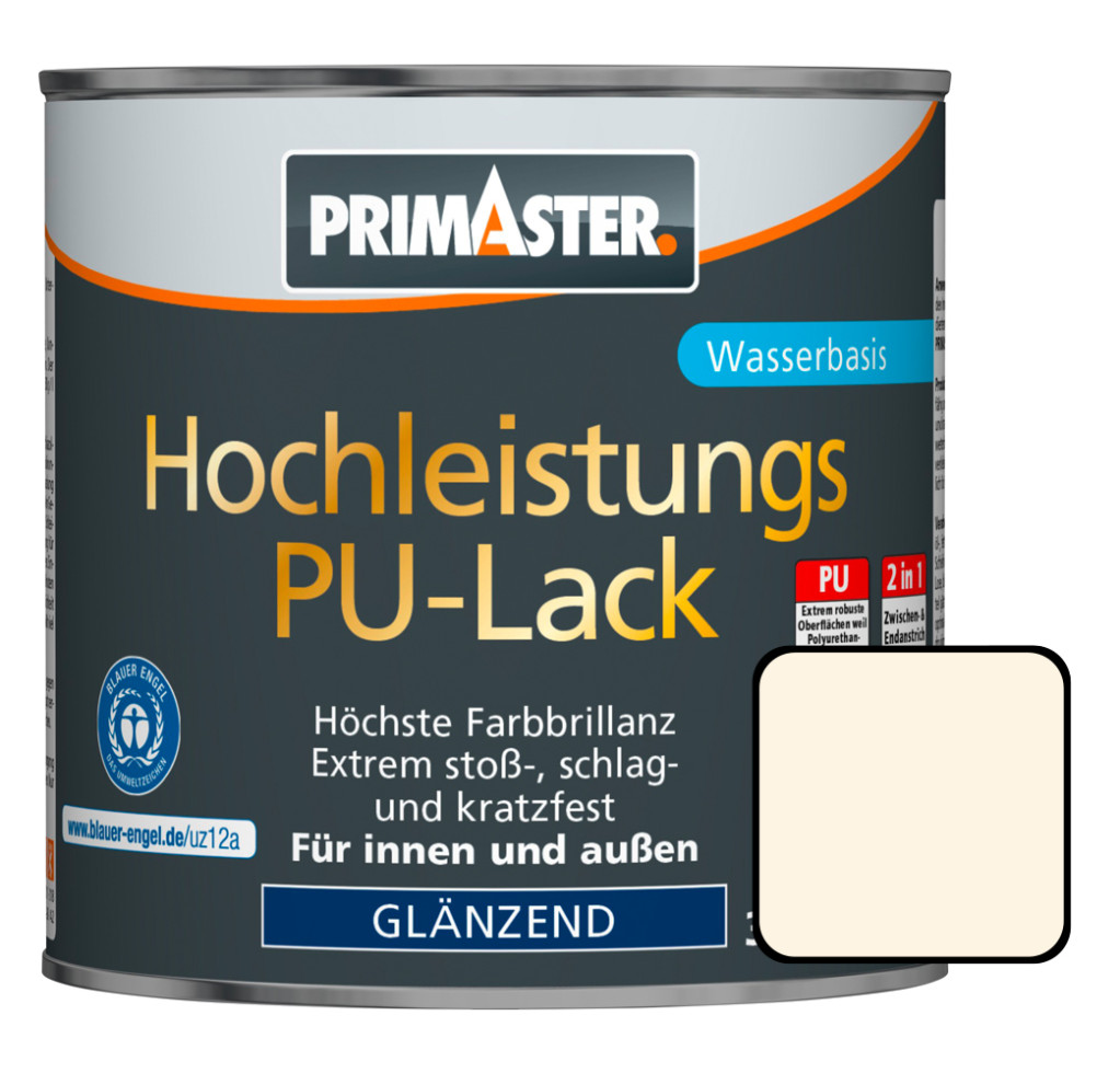 Primaster PU-Lack RAL 9001 125 ml cremeweiß glänzend