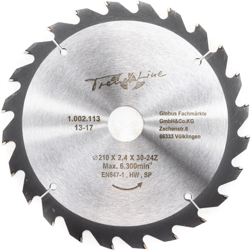TrendLine HM-Kreissägeblatt Ø 210 mm Bohrung Ø 30 mm