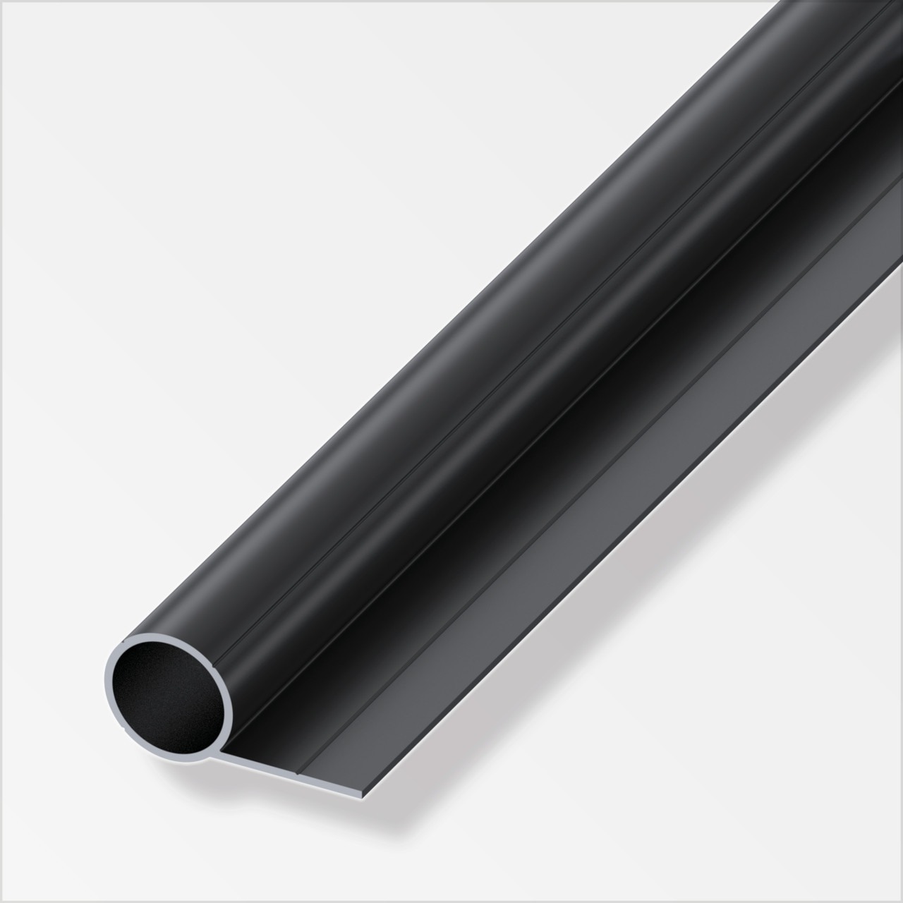 alfer Combitech Rundrohr Aluminium mit 1 Schenkel Ø 23,5 mm x 1 m schwarz
