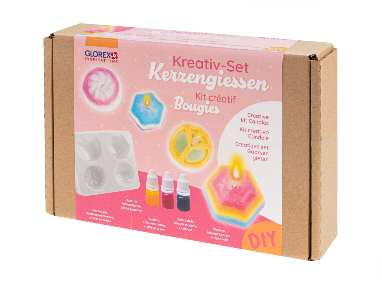 Glorex Kreativ-Set Kerzengießen mit 4 Motiven & Farben + Zubehör