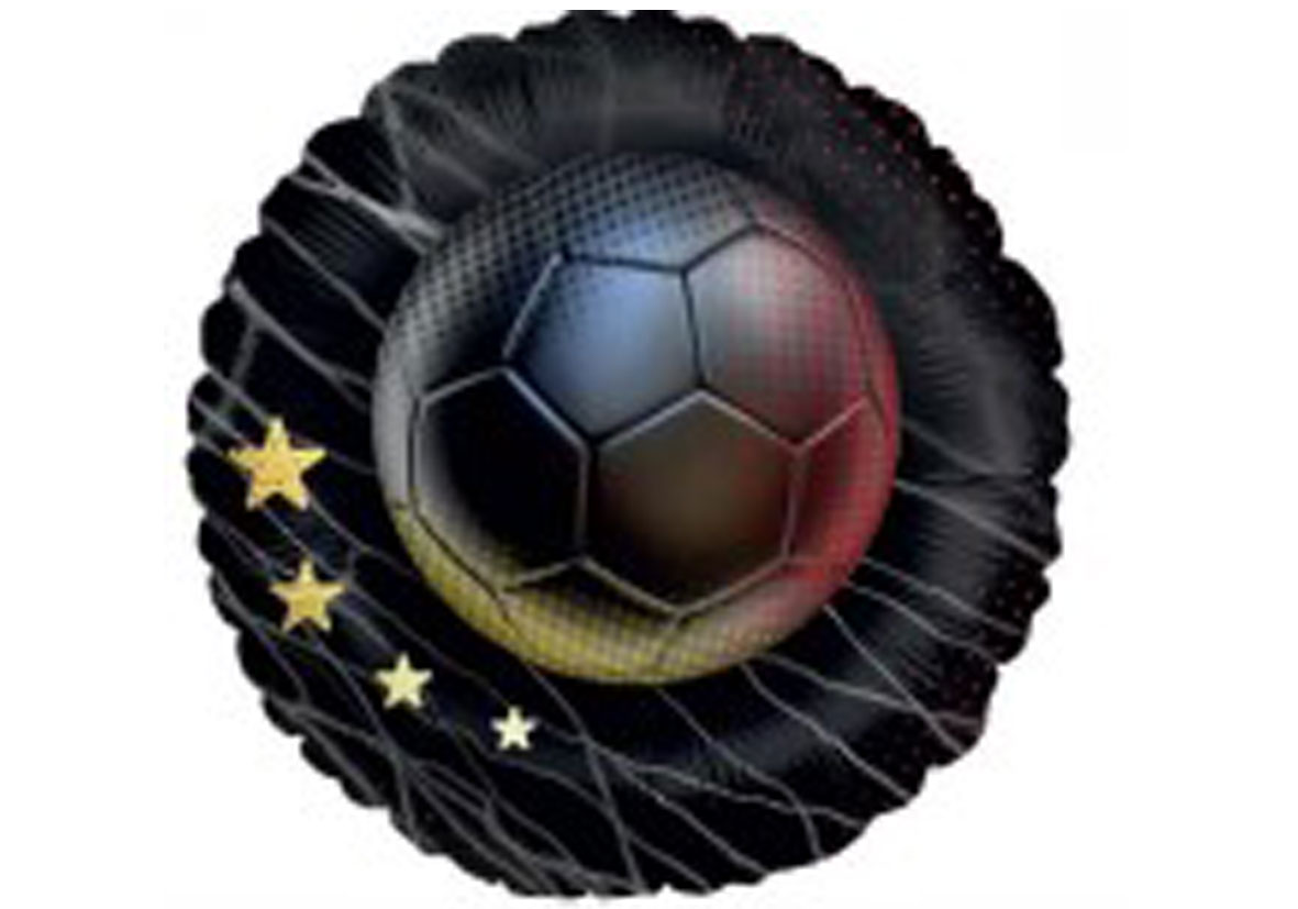 Folienballon Fußball 4 Sterne bunt 19 x 13,5 cm
