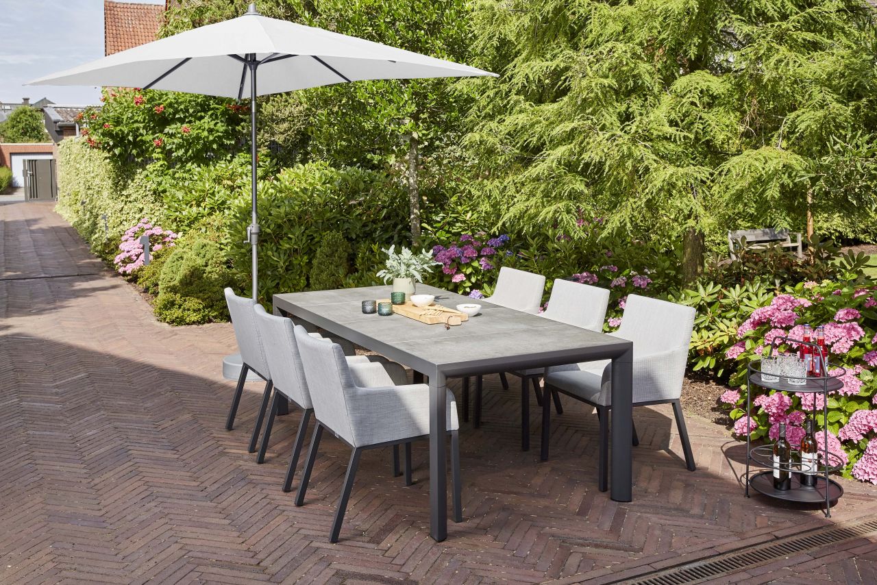 Siena Garden Mittelstockschirm Avio grau 300 x 200 cm