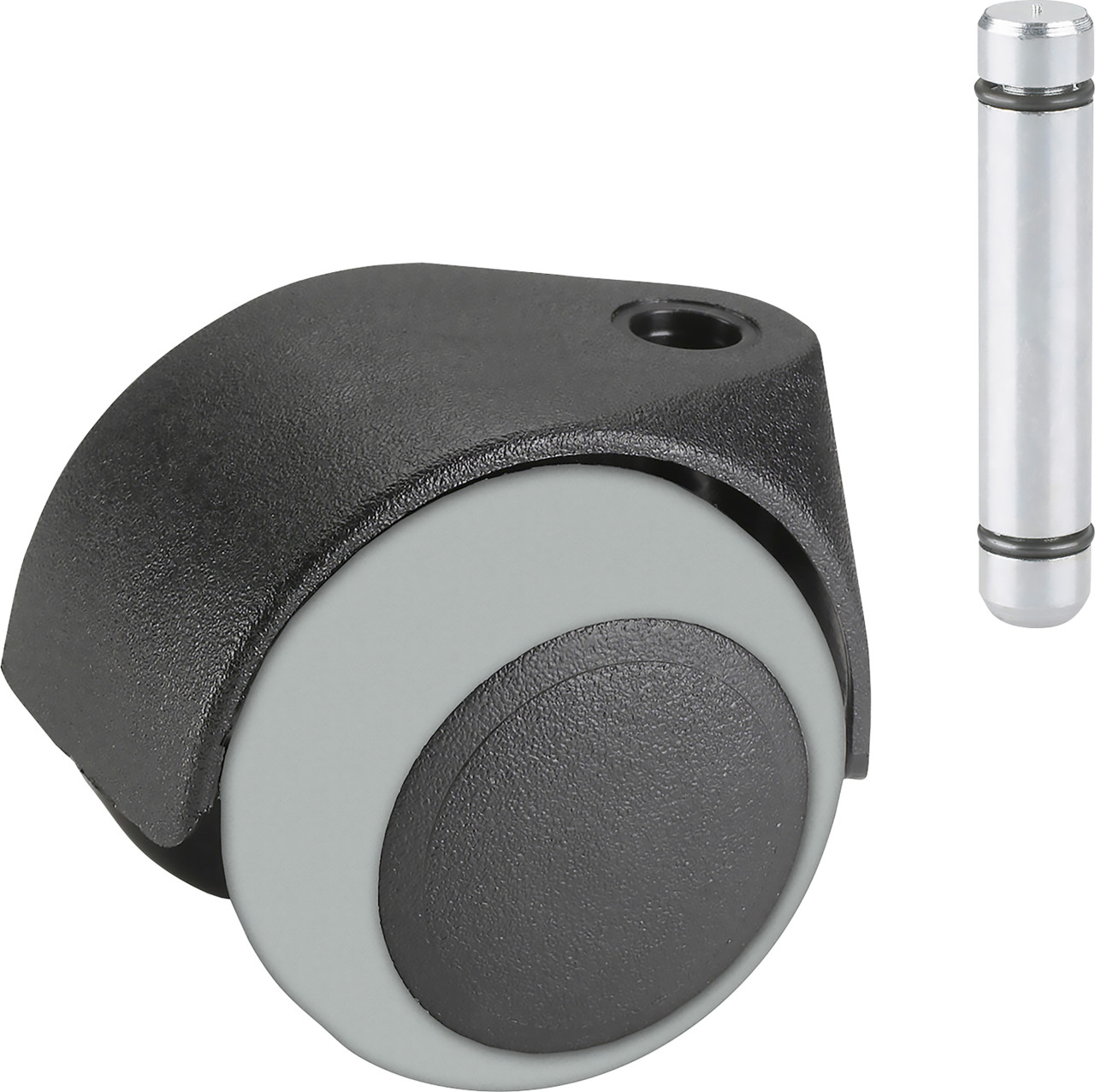Doppelrolle Ø 40 mm für empfindliche Böden mit Stift Tragkr. 30 kg