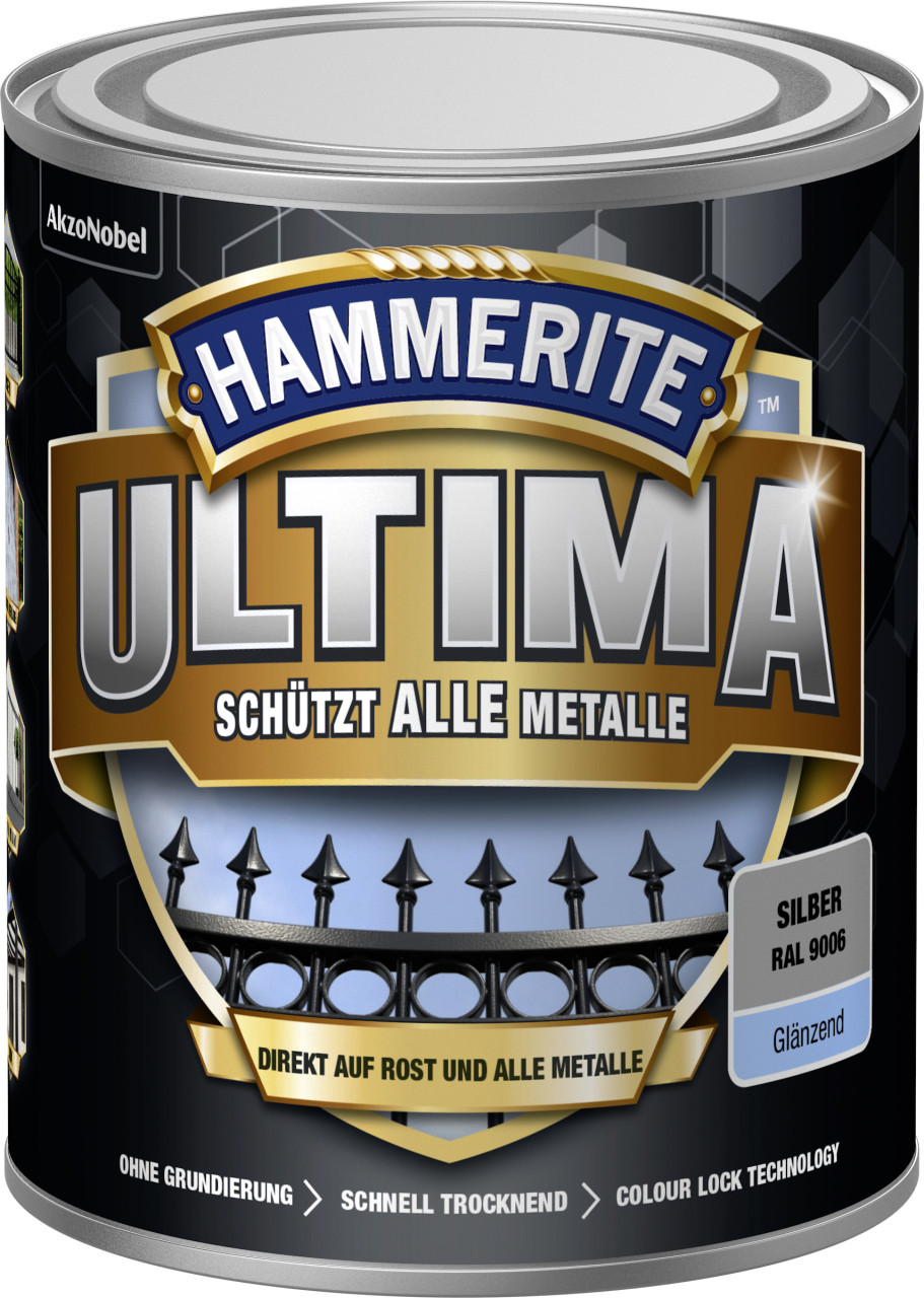 Hammerite Ultima Metall-Schutzlack 750 ml silber glänzend
