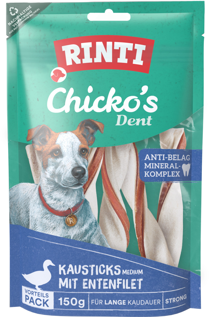 Rinti Hundesnacks Ente Chicko Dent Medium 150 g