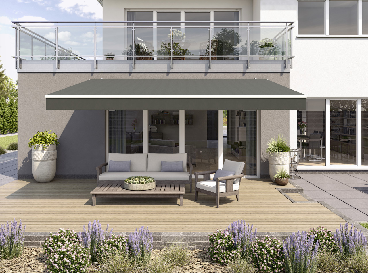 Gelenkarmmarkise Classic dunkelgrau struktur inkl. Handkurbel