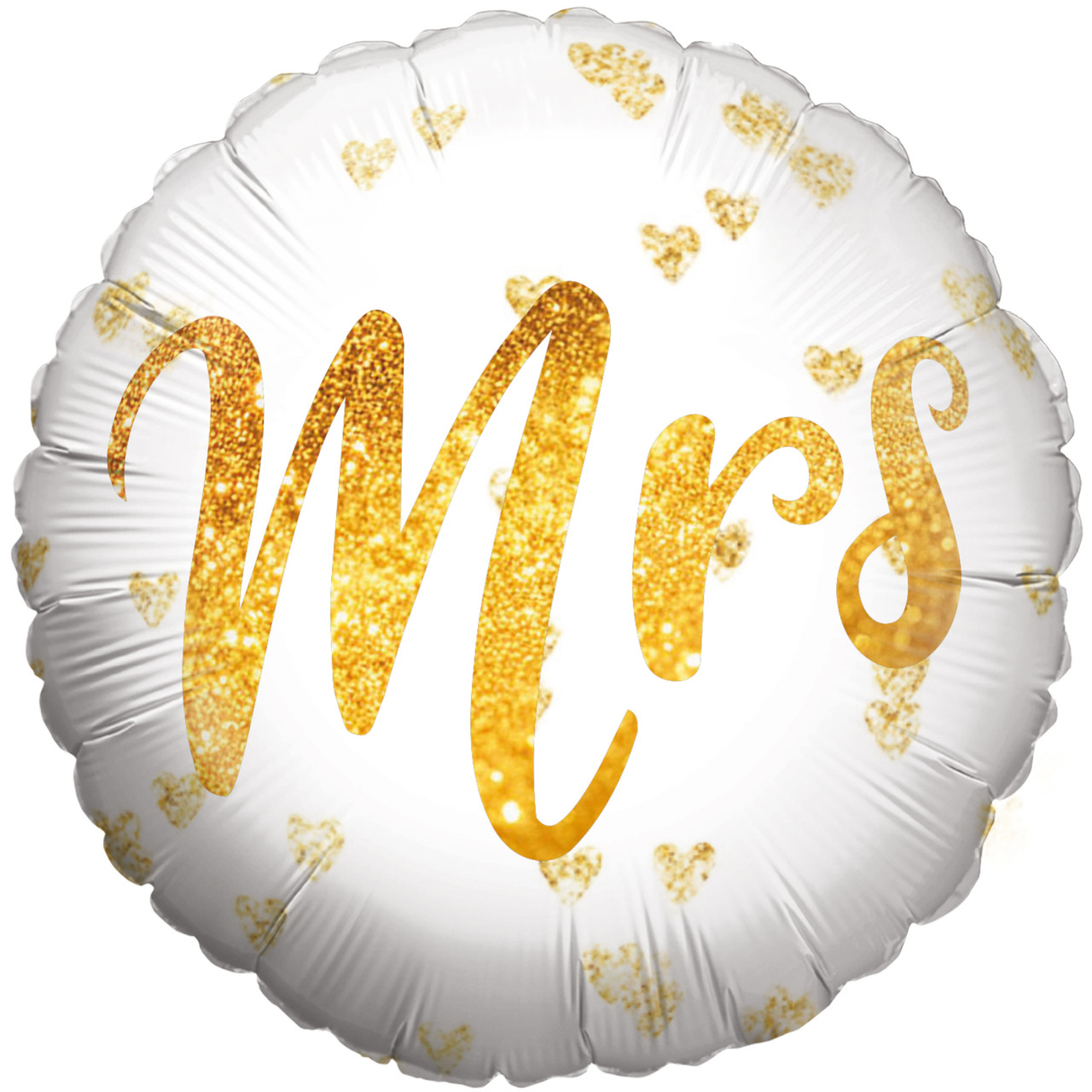 Folienballon Mrs. weiß-gold Ø 45 cm