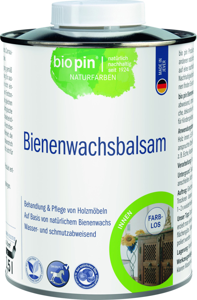Biopin Naturfarben Bienenwachslasur 250 ml farblos
