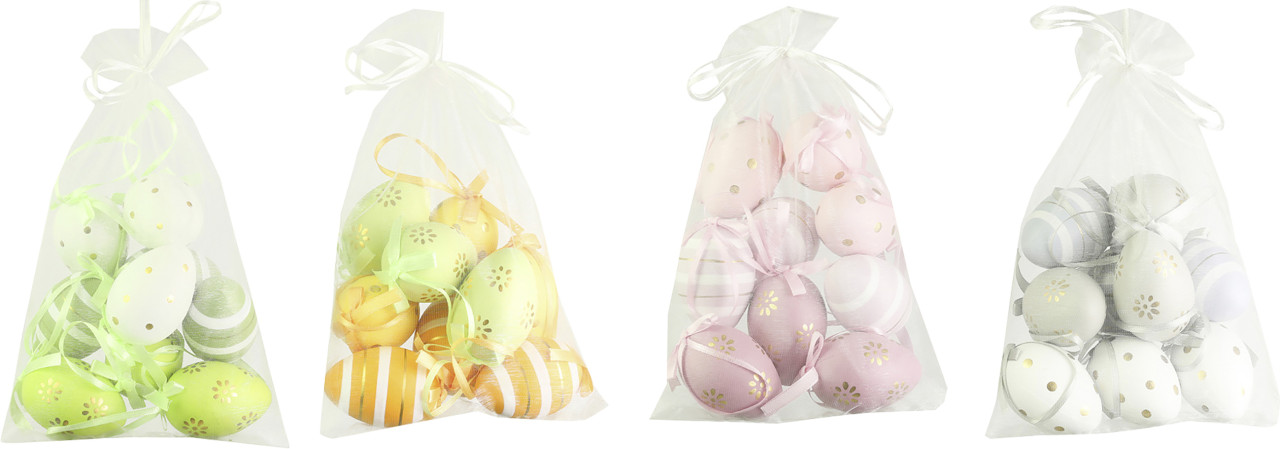 Ostereier zum Hängen Kunststoff 6 cm 9 Stück bunt