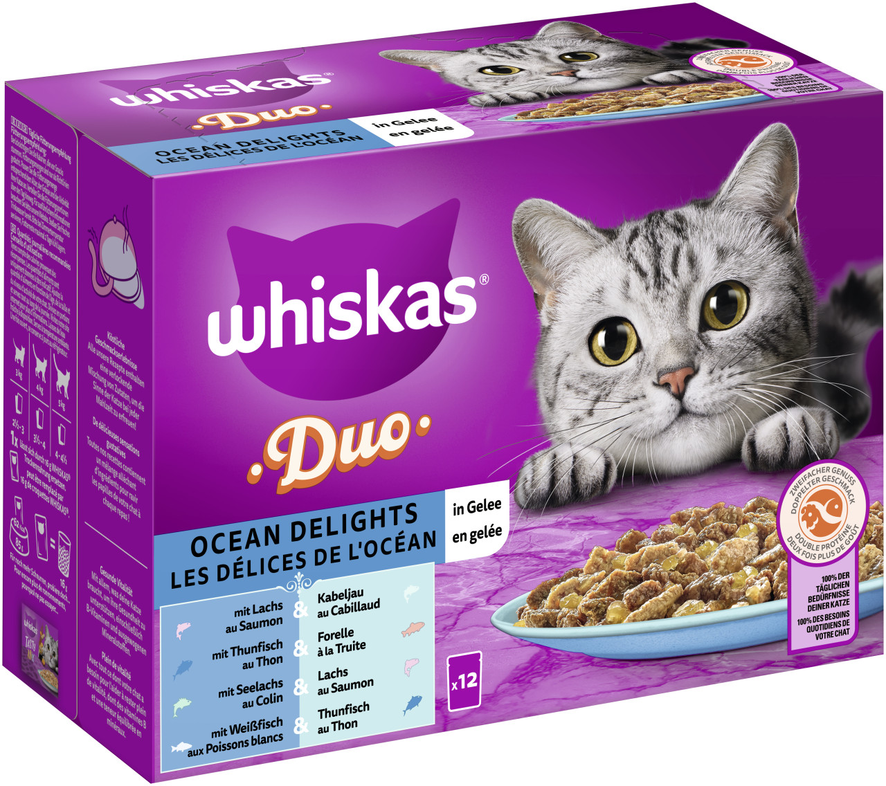 Whiskas Multipack Duo Ocean Delight in Gelee Katzenfutter 12 x 85 g