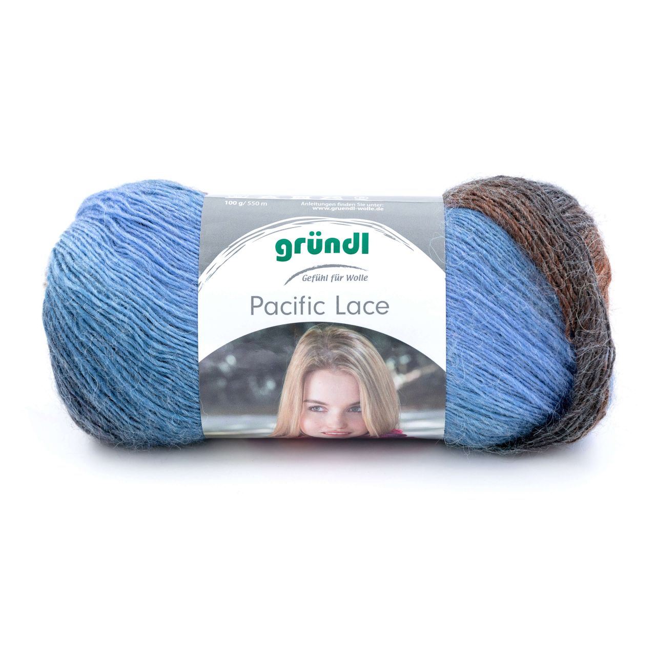 Gründl Wolle Pacific Lace 100 g beige rotbraun lichtblau multicolor