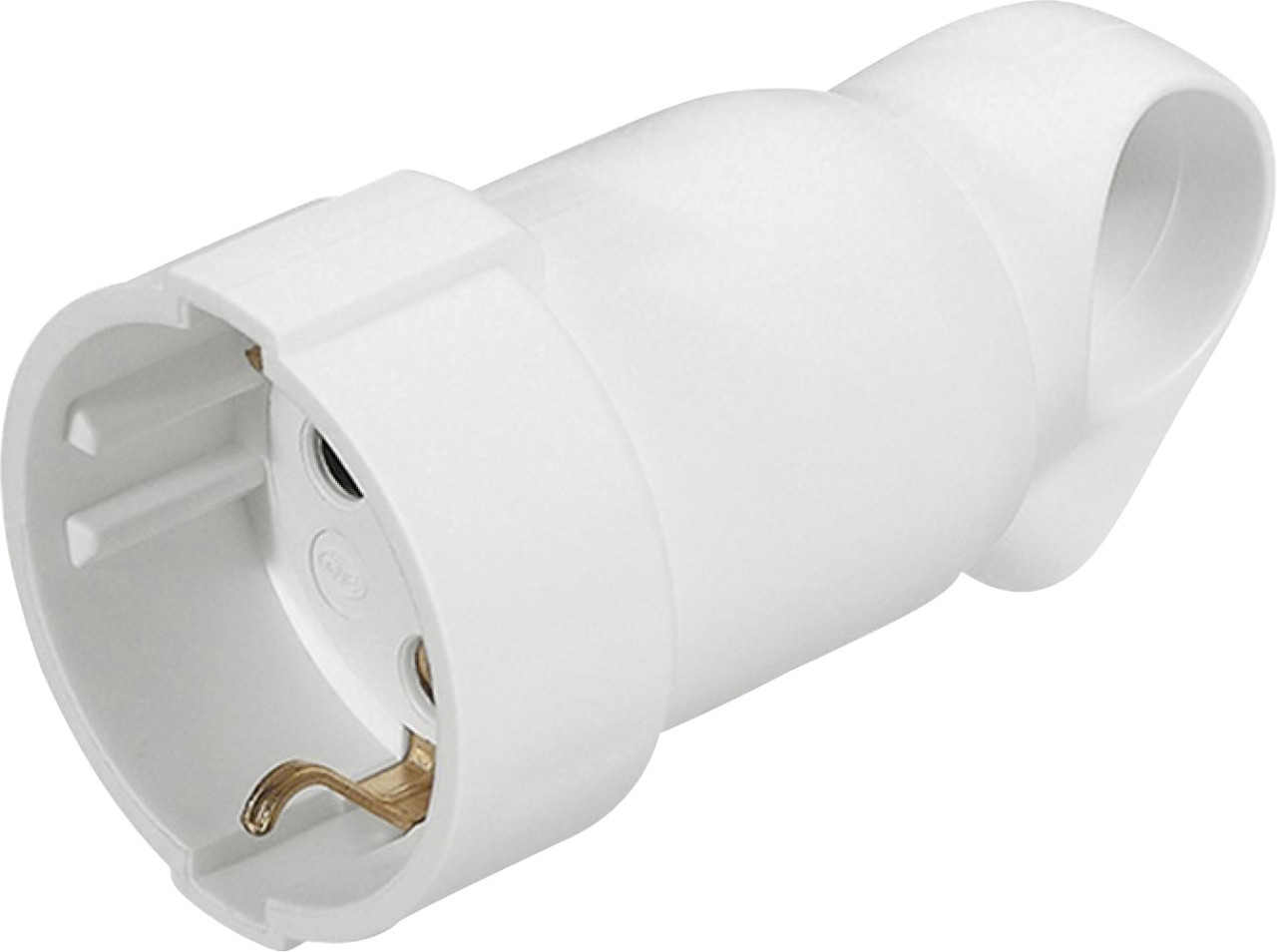 LEGRAND Schutzkontakt-Kupplung mit Knickschutz und Ausziehhilfe weiß
