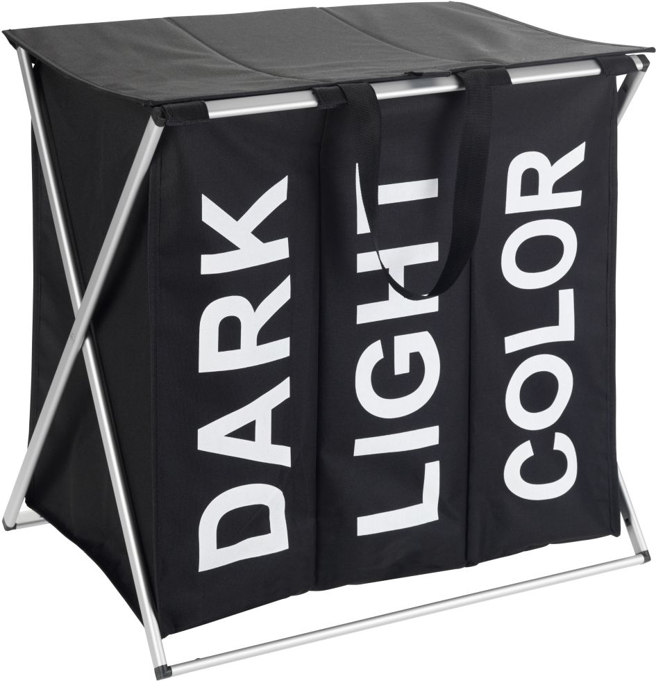 Wenko Wäschesammler Trio Top 118 L, schwarz