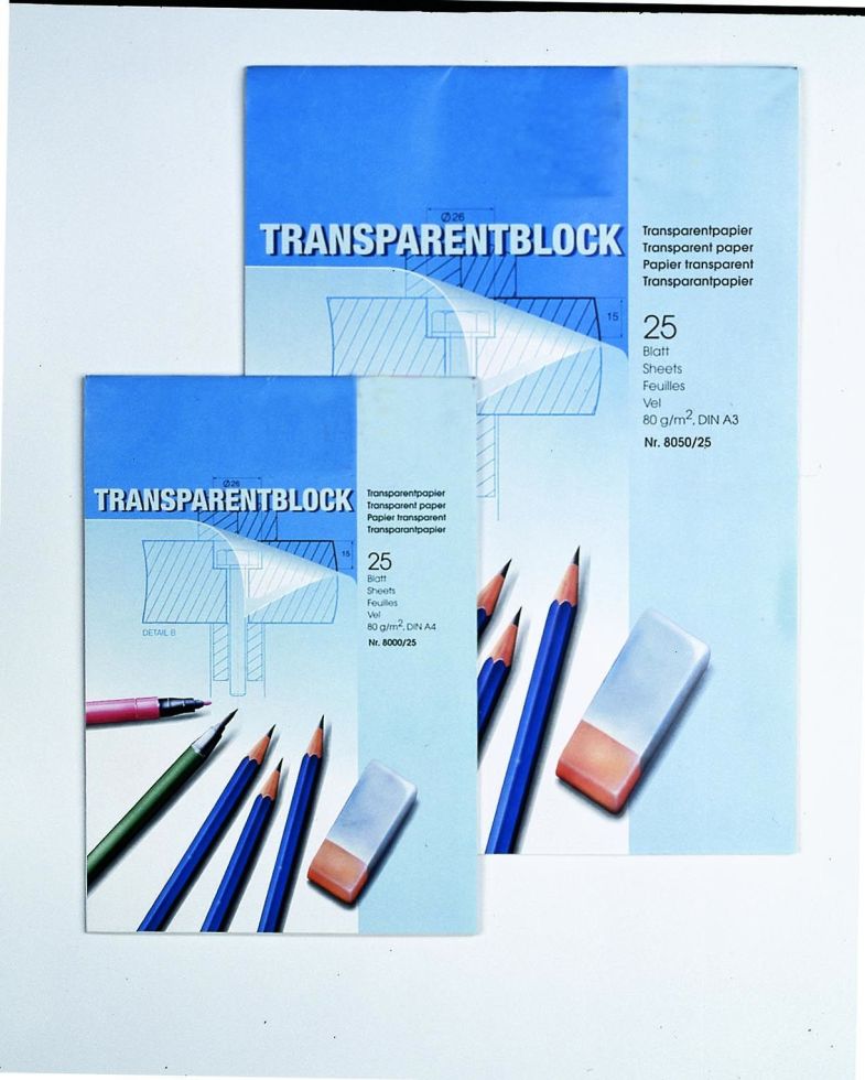Glorex Transparentpapierblock 80g A3 , 25 Blatt