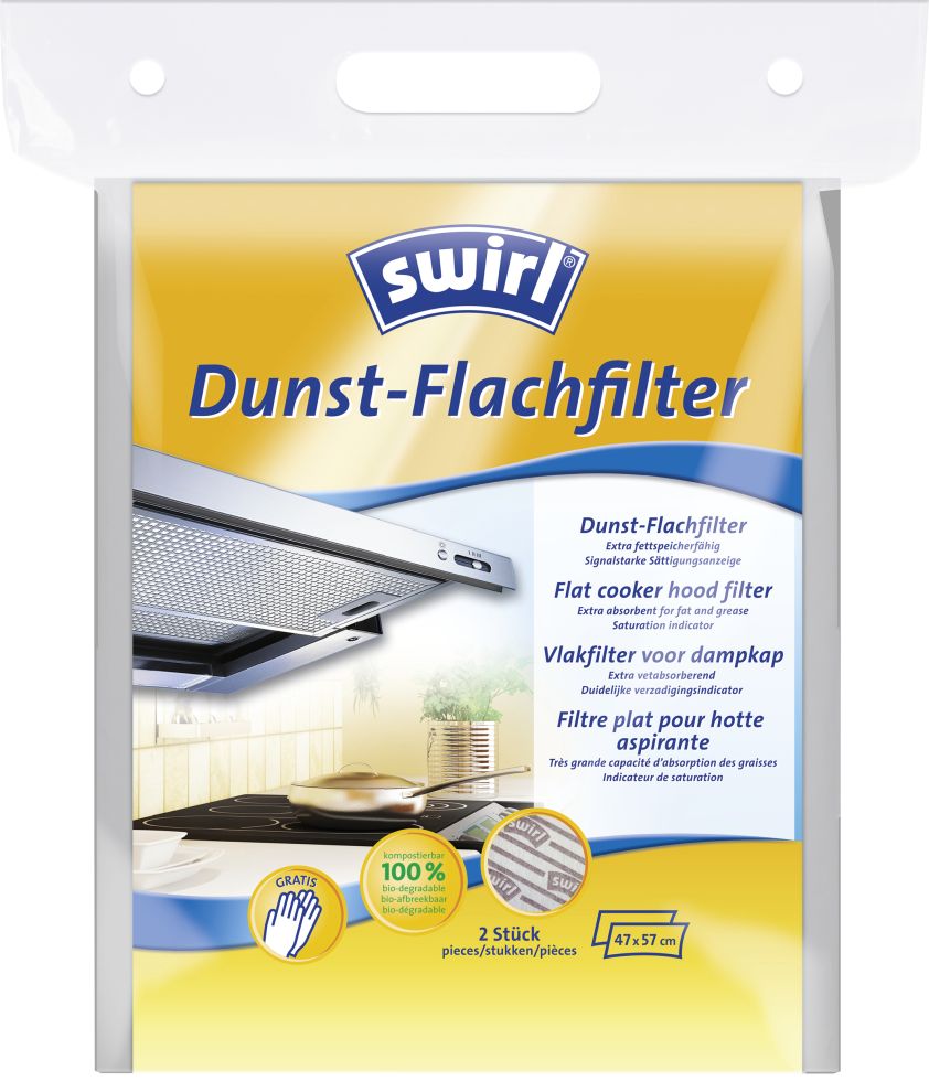 Swirl Dunst-Flachfilter mit Handschuhen 47 x 57 cm, 2 Stück
