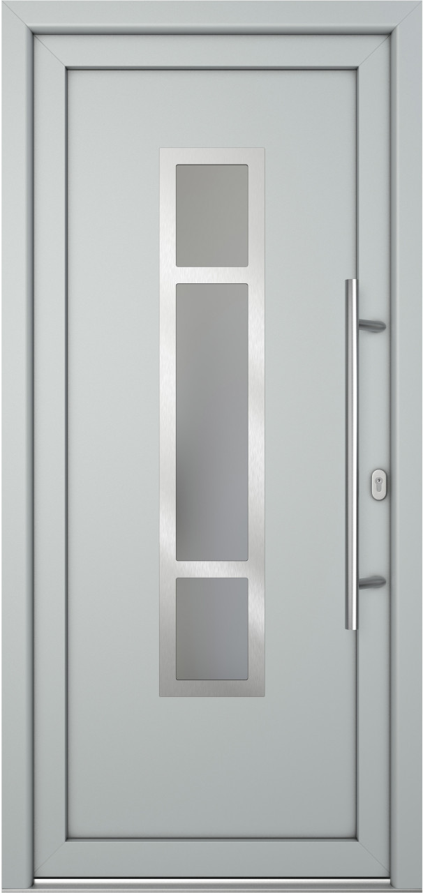 Meeth Haustür Signum Pro PVC Modell 87 88 x 200 cm DIN Rechts weiß/lichtgrau