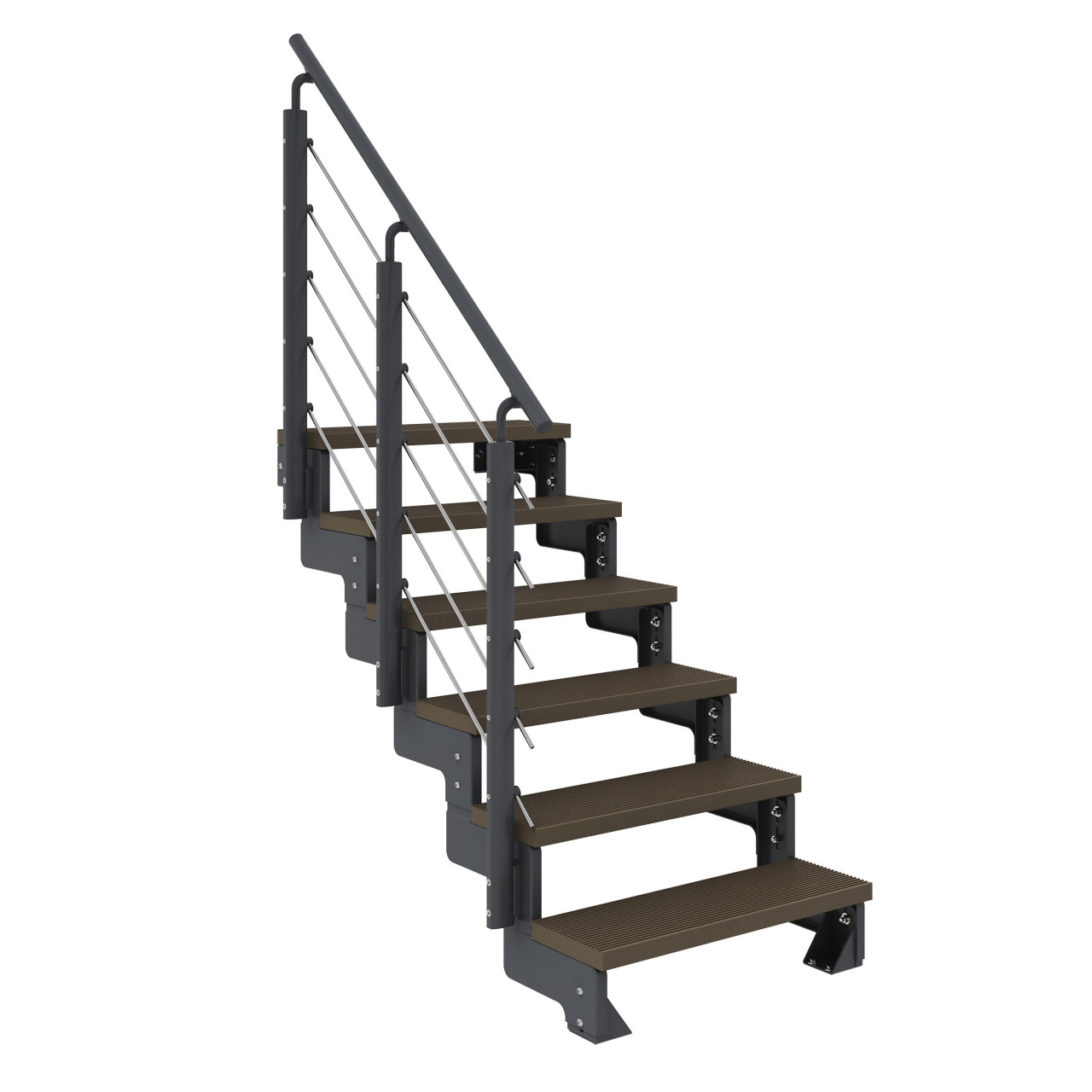 Dolle Außentreppe Trimax Gardentop 6 Stufen 80 cm inkl. einseitigem Geländer dunkelbraun
