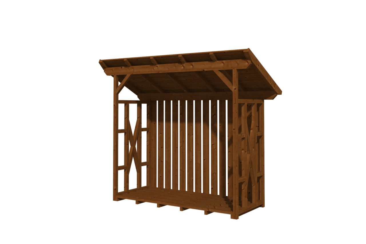 SKAN HOLZ Holzunterstand Lars 2 290 x 128 cm , lasiert in Nussbaum