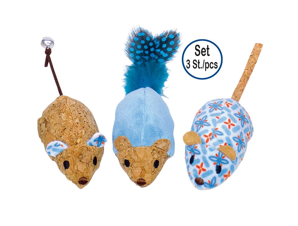 Nobby Katzenspielzeug Mäuse 12 cm - 3er Set