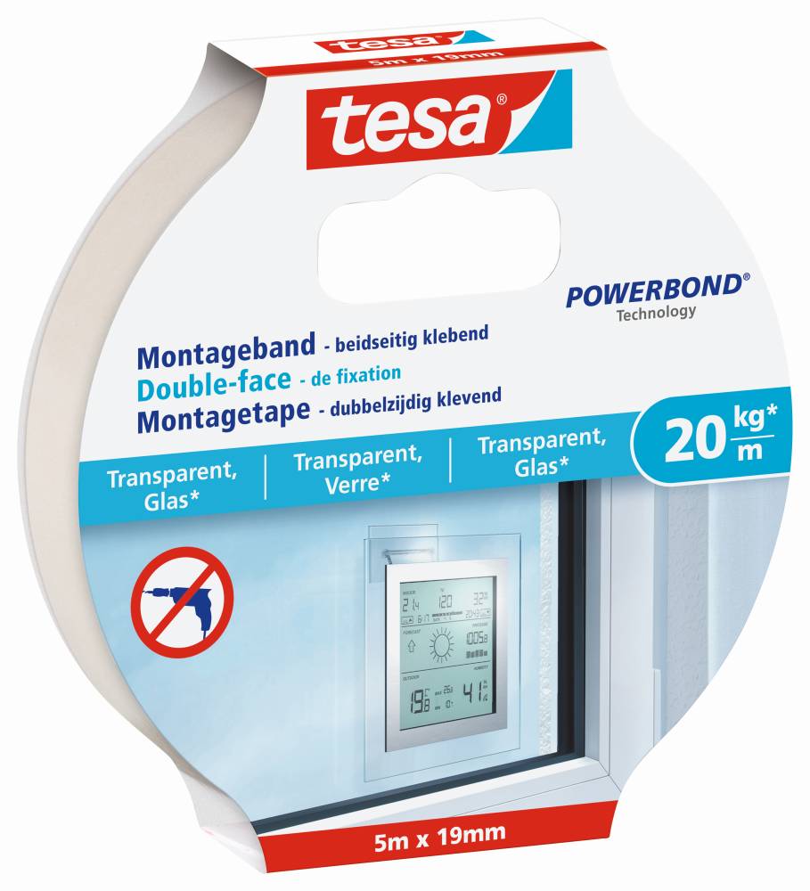 tesa Montageband 5 m x 19 mm, transparent