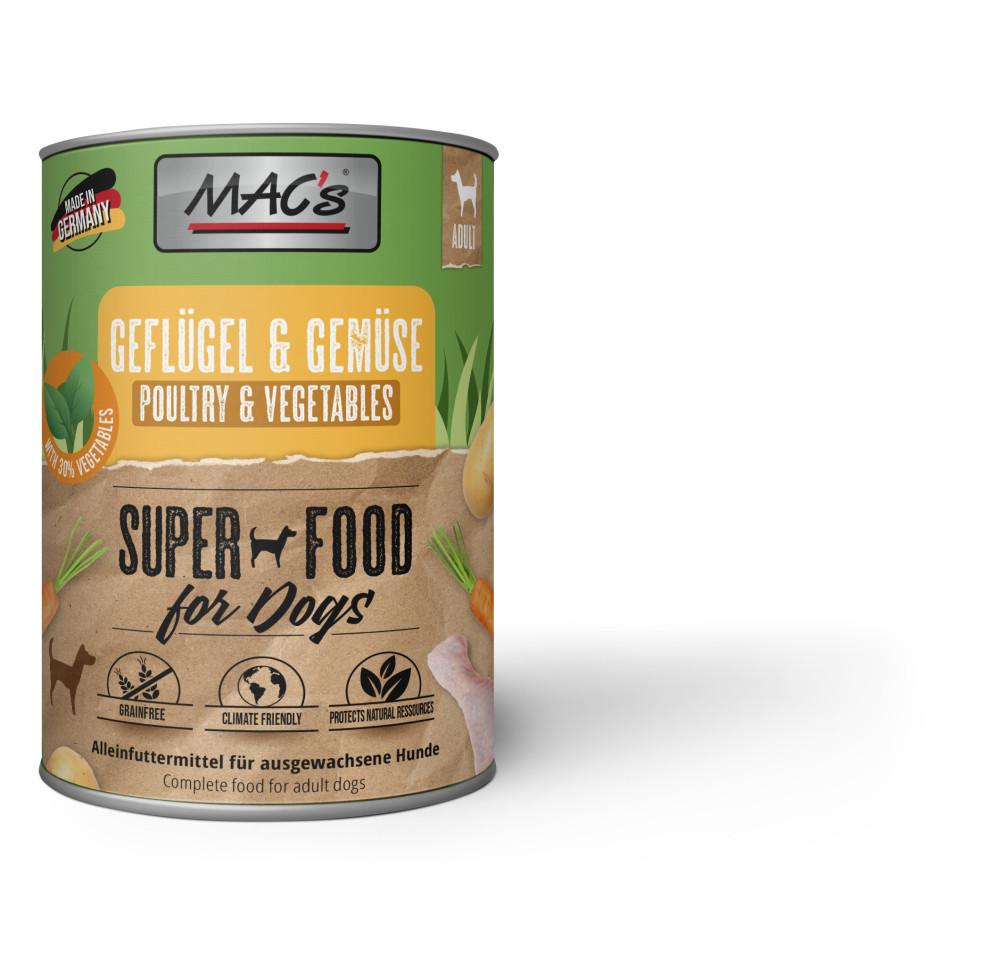 Macs Dog Hundenassfutter Adult Superfood 800 g Geflügel