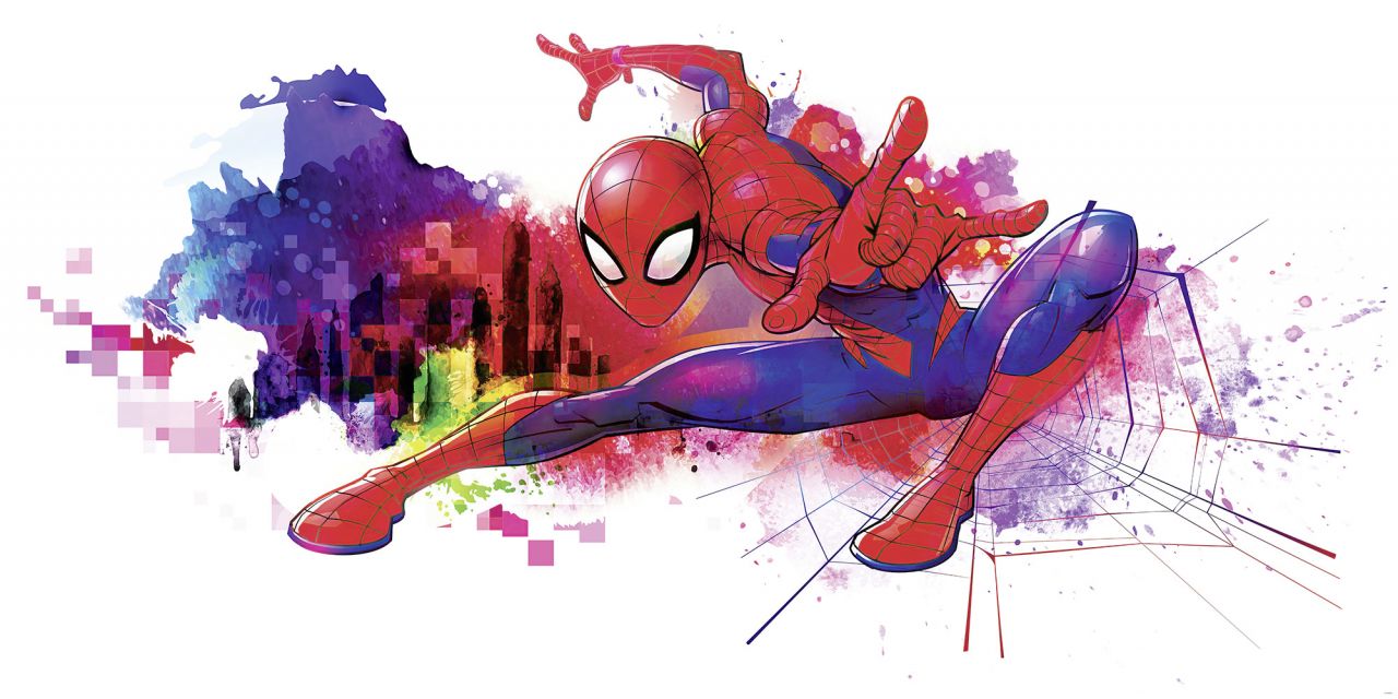 Komar Vlies Fototapete Spider-Man Graffiti 300 x 150 cm