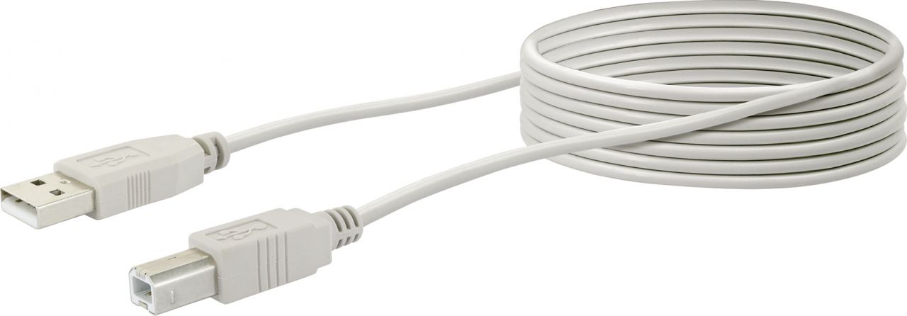 Schwaiger USB Anschlusskabel CK1563 531 grau, 3m, 1x USB 2.0 A Stecker / 1x USB 2.0 B Stecker