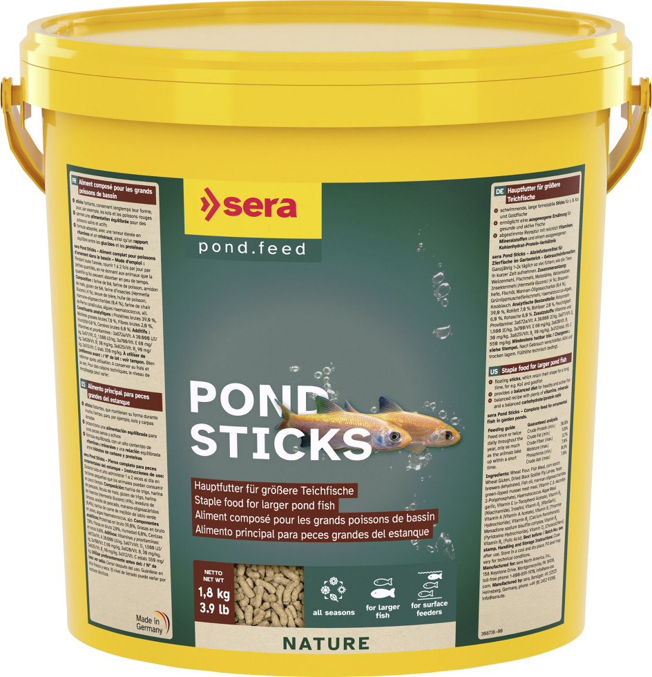 Sera Pond Fischfutter Teich Sticks für größere Fische 10 L