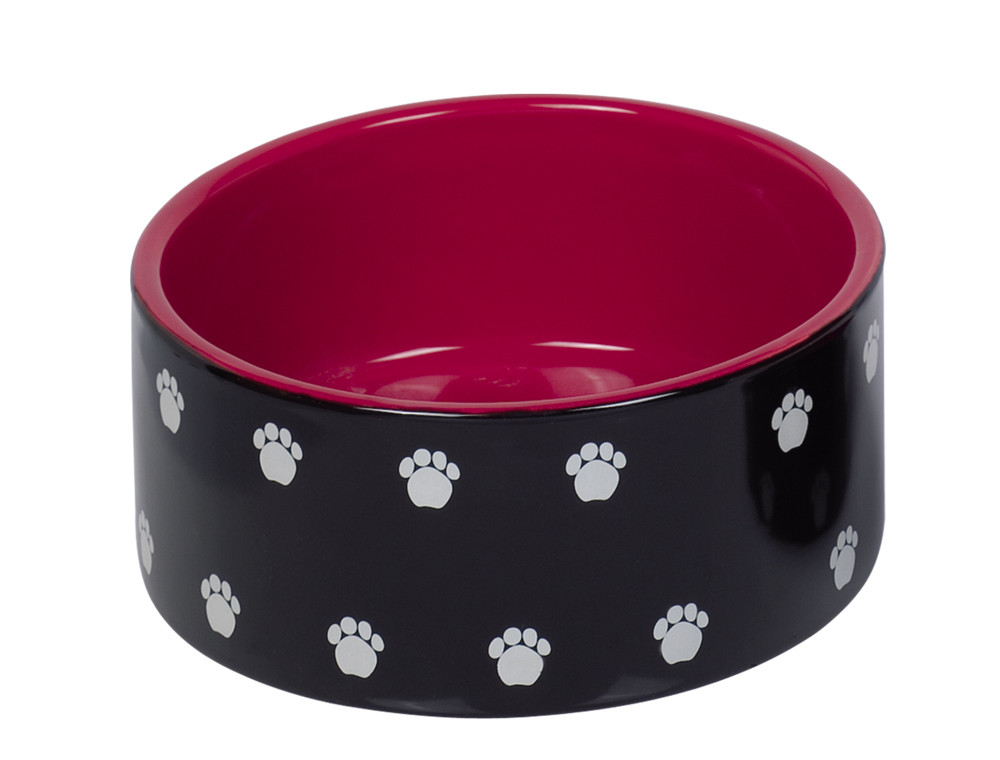 Nobby Hundenapf Keramik Pata Ø 18 cm - 1,1 L schwarz-rot