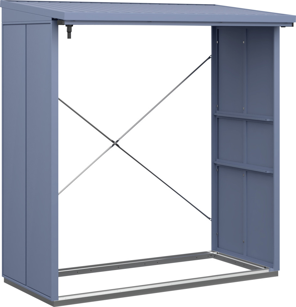 Ecostar Kaminholzregal Elegant-V Typ 2, taubenblau, mit Verstrebung