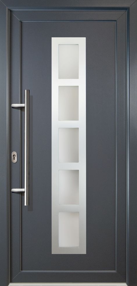 Meeth Haustür Signum PVC Exclusiv PVC Modell 51 88 x 208 cm, DIN links, Titan