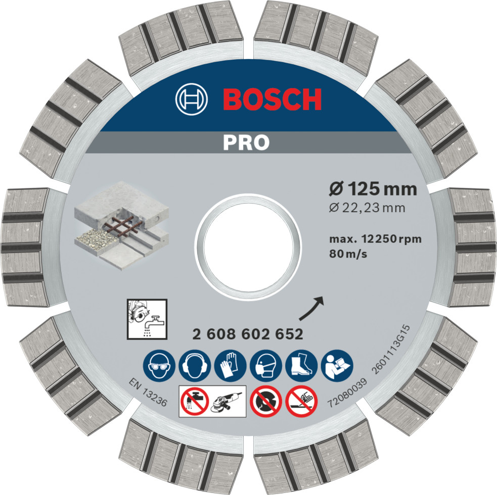 Bosch PRO Concrete Diamanttrennscheibe, 125 x 22,23 mm