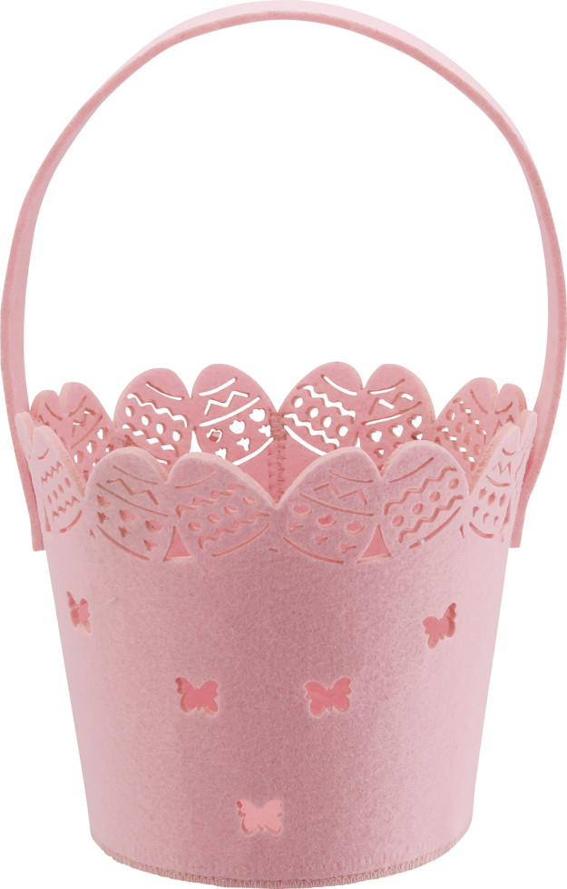 Osterdeko Korb 16,5 x 14 cm rosa