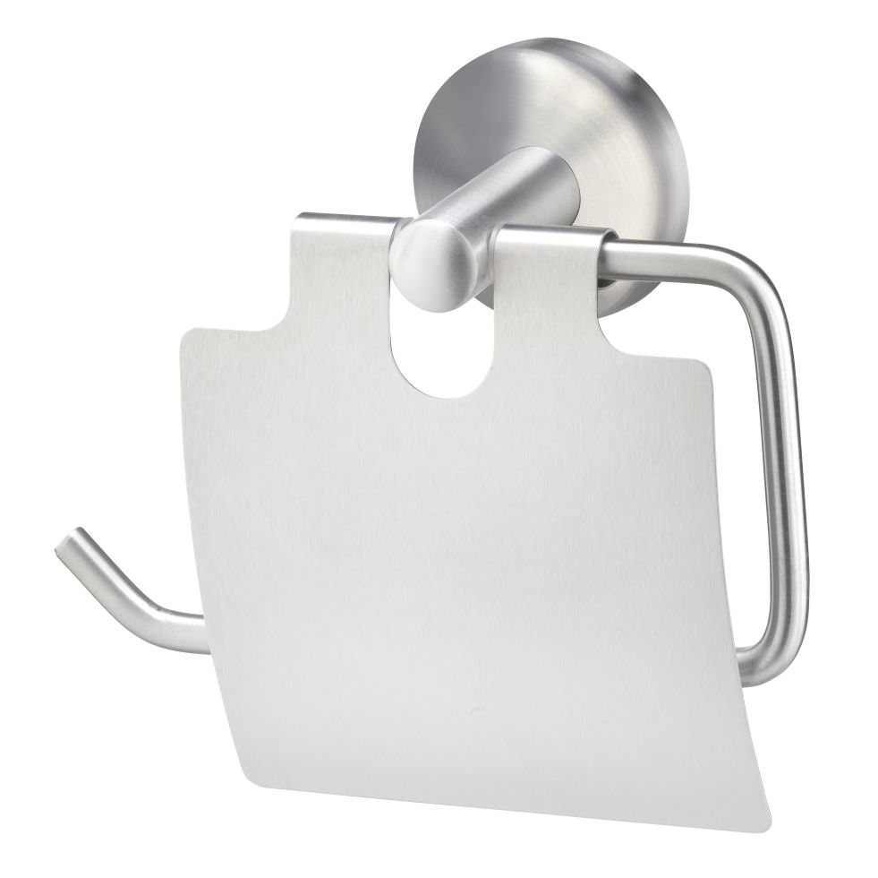 TrendLine Toilettenpapierhalter Edelstahl gebürstet Simple Round mit Deckel