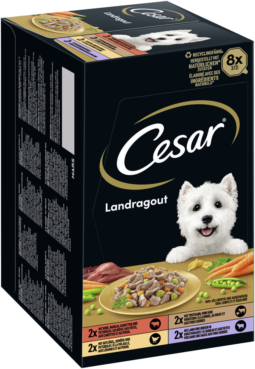 Cesar Hundenassfutter Adult 8 x 150 g Landküche Selektion