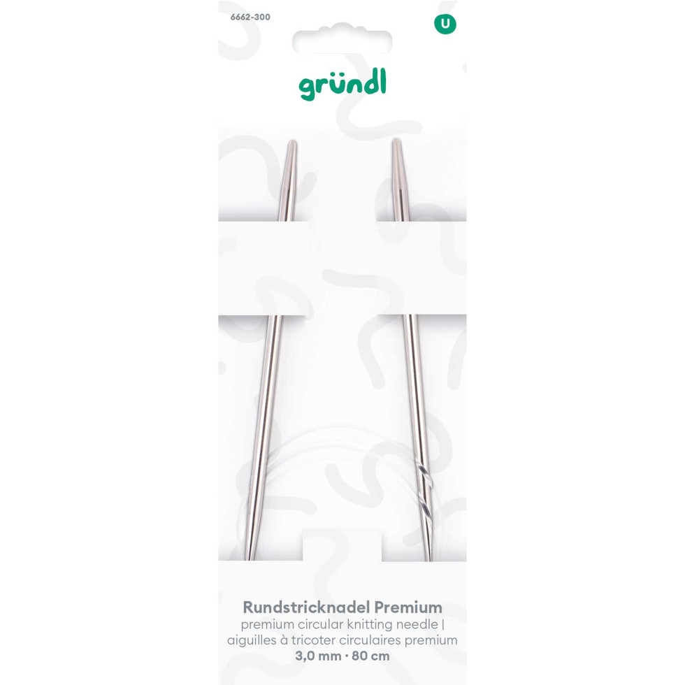 Gründl Rundstricknadel Premium Ø 3 mm x 80 cm