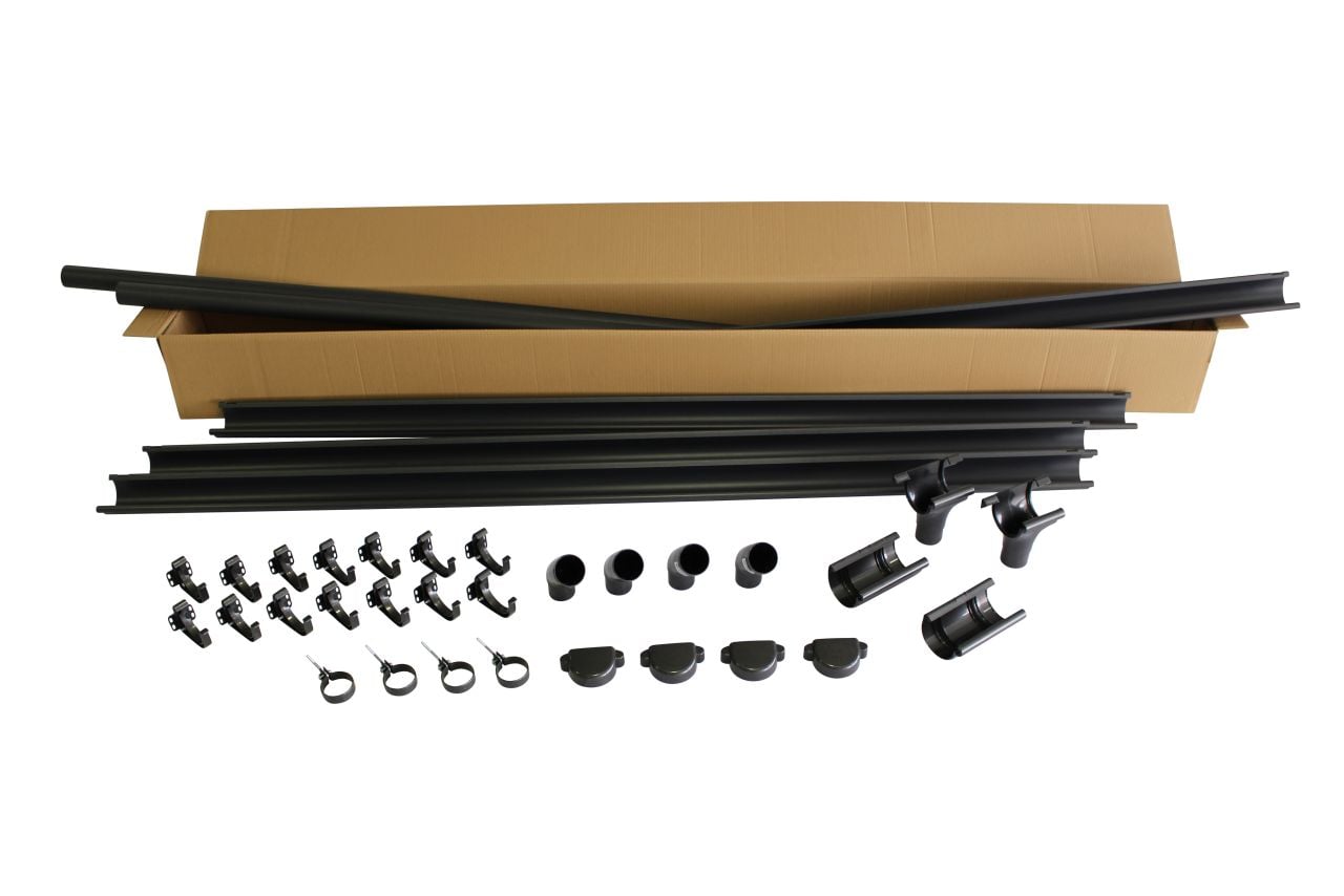 Marley Dachrinnen-Komplettset RG 75 für Block- und Gartenhäuser bis 4 m anthrazit-met.